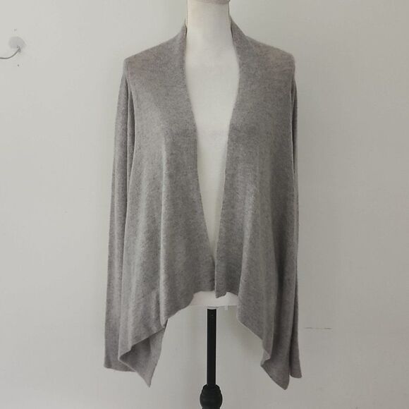 Line Lable Gray Cashmere Lagenlook Waterfall Open Cardigan Xs 21 - Picture 6 of 6